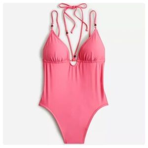 J Crew Strappy Plunge One-piece with Beads